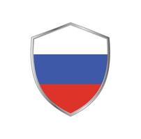 bandiera della russia con cornice d'argento vettore