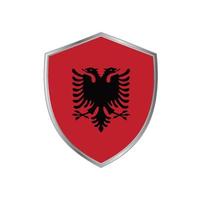 bandiera dell'albania con cornice d'argento vettore