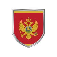 bandiera del montenegro con cornice in metallo scudo vettore