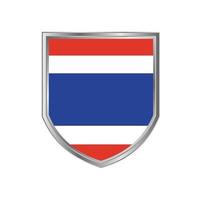 bandiera della thailandia con telaio scudo in metallo vettore