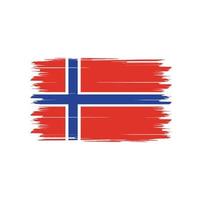 vettore di bandiera della norvegia con stile pennello acquerello