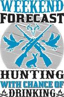 stampa disegno vettoriale di caccia su t-shirt