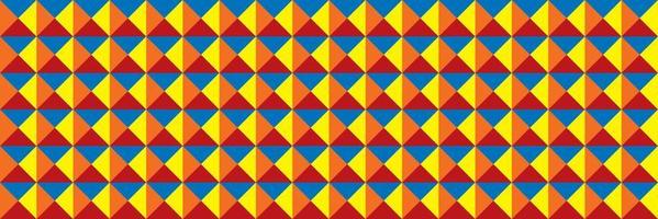 motivo astratto a blocchi con forma quadrata geometrica. Molte linee di colore con colori primari sono blu, rosso, giallo. i colori secondari sono viola, arancione, verde. illustrazione vettoriale. vettore