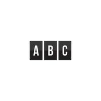 lettera abc logo o disegno dell'icona. inviaci un messaggio sui nostri social media se hai bisogno del nostro aiuto per inserire le iniziali della tua attività nel design vettore