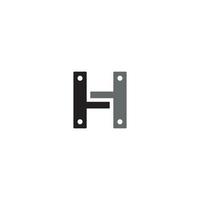lettera h e logo o icona della piastra metallica vettore