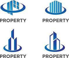 modello di progettazione di vettore di logo immobiliare di proprietà