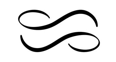 Simbolo dell&#39;illustrazione di vettore di calligrafia di infinito Eterno emblema senza limiti. Sagoma di nastro mobius nero. Pennellata moderna. Ciclo infinito concetto di vita. Elemento di design grafico per tatuaggio di carta e logo