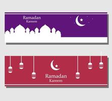 illustrazione disegno vettoriale di banner ramadan set