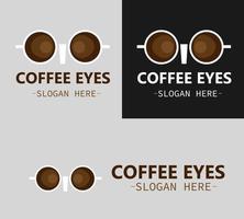 illustrazione vettoriale design del logo occhi caffè