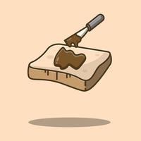 illustrazione di pane bianco con marmellata di cioccolato vettore