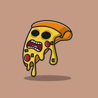 illustrazione vettoriale di pizza horror, pizza halloween