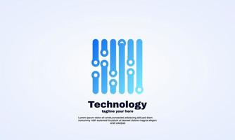 logo del marchio di tecnologia vettoriale semplice design tecnologico