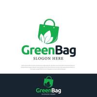 shopping eco verde natura ambiente logo o modello di disegno vettoriale icona