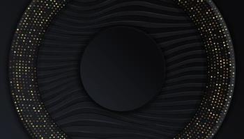 sfondo nero con strati sovrapposti puntini chiari dorati vettore