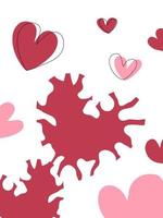 una raccolta di illustrazioni a forma di cuore progettate in stile doodle per i temi di San Valentino. vettore