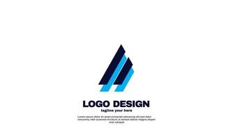 idea creativa astratta migliore modello di progettazione di logo aziendale colorato elegante colore blu navy vettore