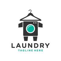 logo della lavanderia per abbigliamento o cabina per la pulizia delle spazzole vettore