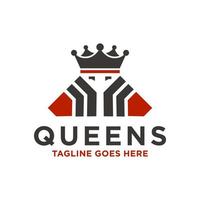 logo moderno della corona della regina vettore