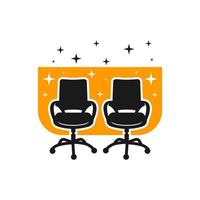 logo di due mobili per sedie da lavoro vettore