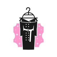 logo del vestito moderno per le donne vettore