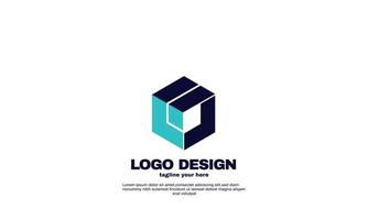 fantastico modello creativo del cubo di progettazione del logo esagonale vettore