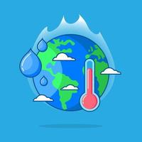 concetto di riscaldamento globale illustrazione design piatto vettore eps10. elemento grafico moderno per pagina di destinazione, interfaccia utente vuota, infografica, icona