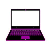 illustrazione vettoriale realistica del laptop in colore nero e viola