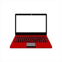 illustrazione vettoriale realistica del laptop in colore nero e rosso