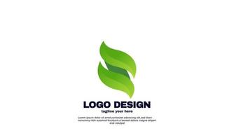 stock vector astratto creativo verde eco lascia il modello di progettazione del logo