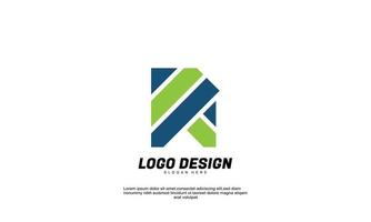 logo di ispirazione creativa astratta di scorta per vettore di design in stile piatto rettangolo e linea aziendale