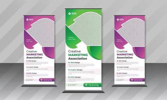 business roll up banner design, modello grafico roll up per il download di seminari pro vettore