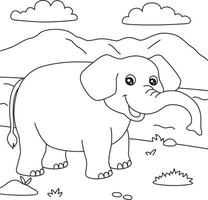 Pagina da colorare di elefanti per bambini vettore