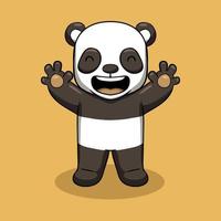 illustrazione vettoriale della mascotte del panda carino
