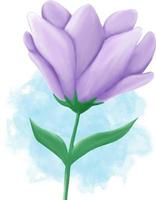 bellissimo fiore viola in acquerello vettore