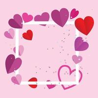 semplice carta d'amore di san valentino con illustrazioni di design del telaio vettore