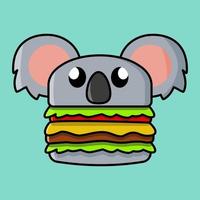 hamburger koala orso carino e divertente vettore