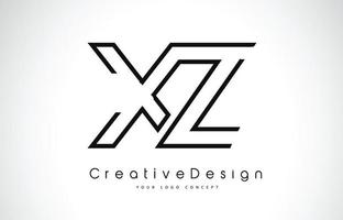 xz xz lettera logo design nei colori neri. vettore