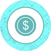 Dollari Coin Icon Design vettore