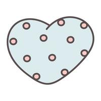 carino doodle cuore a pois. vettore