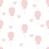 simpatici palloncini rosa delicati con cuori. modello minimalista per San Valentino. vettore