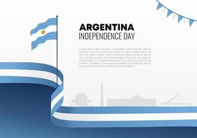 celebrazione nazionale della festa dell'indipendenza dell'argentina il 9 luglio. vettore