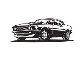 illustrazione di auto d'epoca. muscle car americana vettore