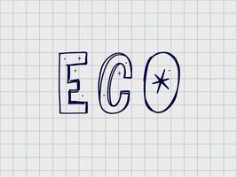 illustrazione vettoriale della parola eco con le foglie.