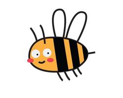 illustrazione dell'ape in uno stile cartone animato piatto vettore