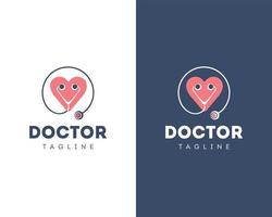 vettore di progettazione del logo del medico, design dell'icona del medico, loghi del medico, modello di progettazione del logo del medico professionale, icone del cuore