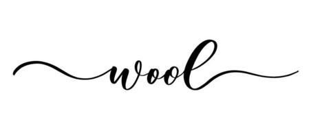 lana - iscrizione calligrafica vettoriale con linee morbide per negozio di tessuti e maglieria, logo, tessuto.
