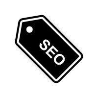 Progettazione dell&#39;icona dell&#39;etichetta di SEO vettore