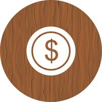 Dollari Coin Icon Design vettore