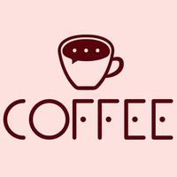 chiacchiere sul caffè, bla bla con una tazza di caffè. nuvola di conversazione. logo minimalista per bar o negozio. pausa caffè. illustrazione vettoriale piatta