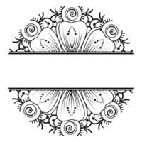 cornice nella tradizione orientale. stilizzato con motivi decorativi tatuaggi all'henné per decorare copertine per libri, quaderni, cofanetti, riviste, cartoline e cartelle. vettore